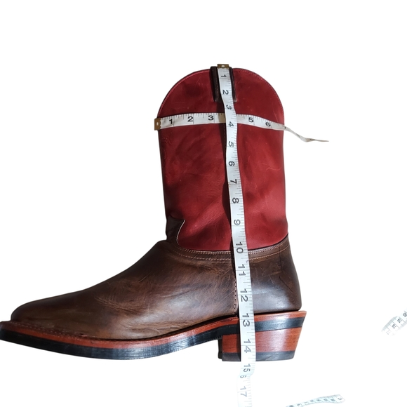 Chippewa Red Arroyo Wellington Red Shaft Brown Vamp Leather Western Boots Men's - Picture 14 of 16